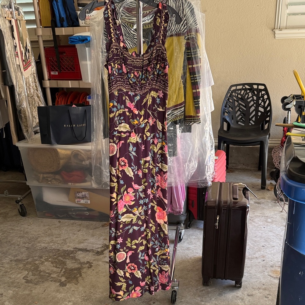 Floral Maxi Dress - Purple and Pink